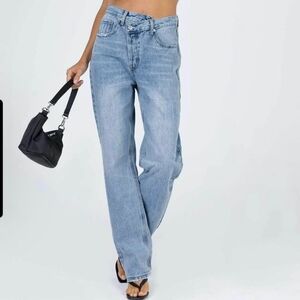 Princess Polly Holly Asymmetric Straight Leg Jean